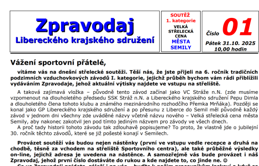 Zpravodaj Velké střelecké ceny města Semily